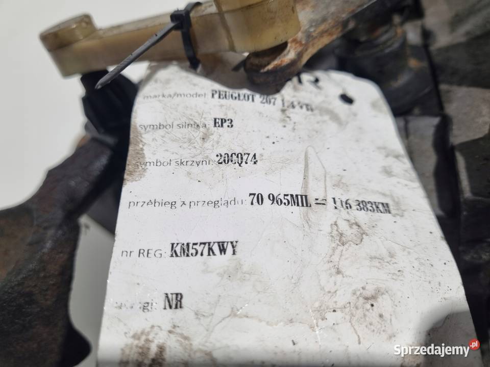 SKRZYNIA BIEGÓW Peugeot 207 14 VTI MANUALNA osobowe lubelskie Chełm