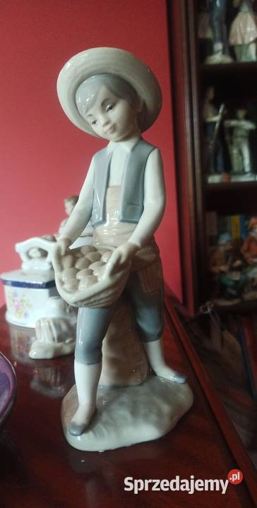 Figurka chłopca z koszem Zapfir Lladro Spain Gdańsk