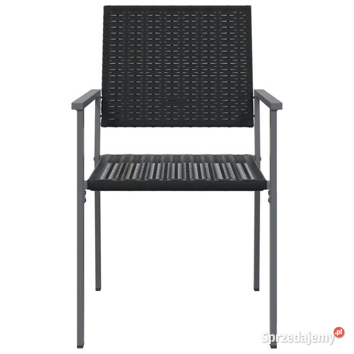 Krzesła ogrodowe 6 czarne 54x625x89 polirattan
