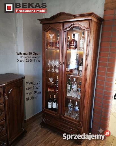 Biblioteczka 90 Witryna Clasik OPEN Dąb Rustikal Szafy i garderoby