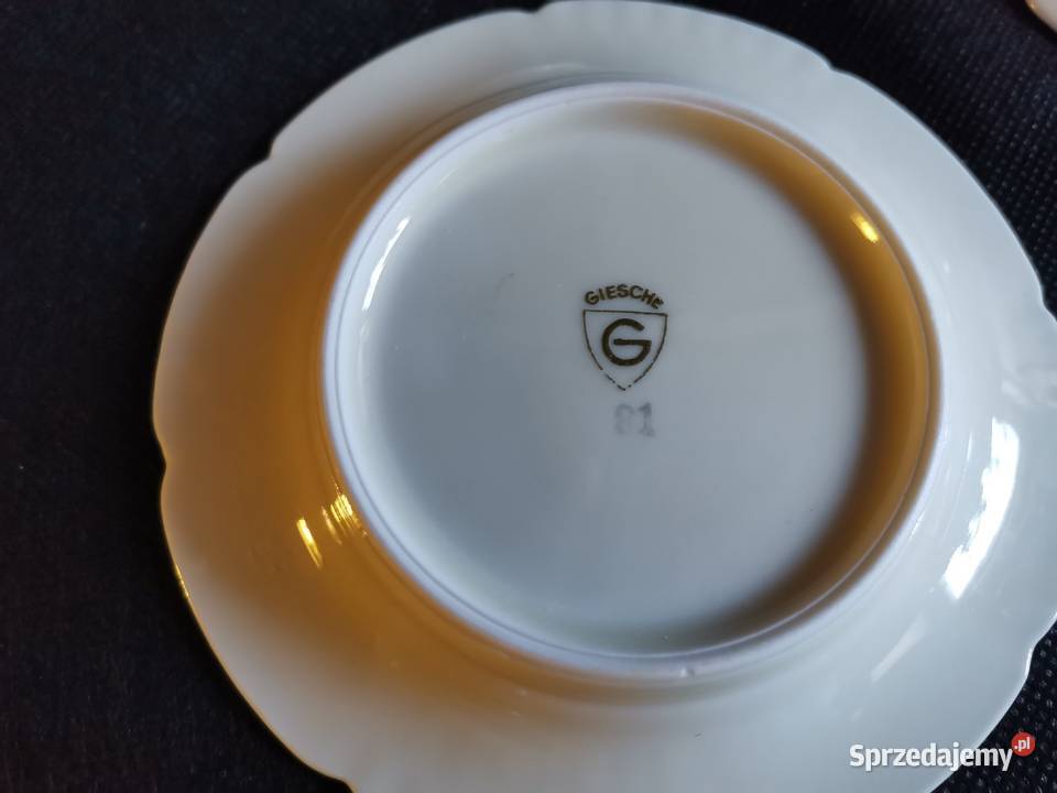 Stara porcelana Giesche talerzyki konfiturówki 6 Katowice sprzedam