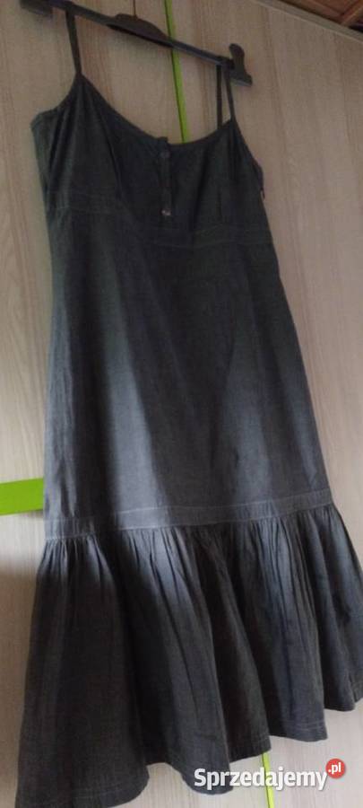 Sukienka długa z falbaną Lublin sprzedam