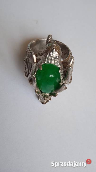 Pierścień z głową smoka sygnet Pozostałe Warszawa