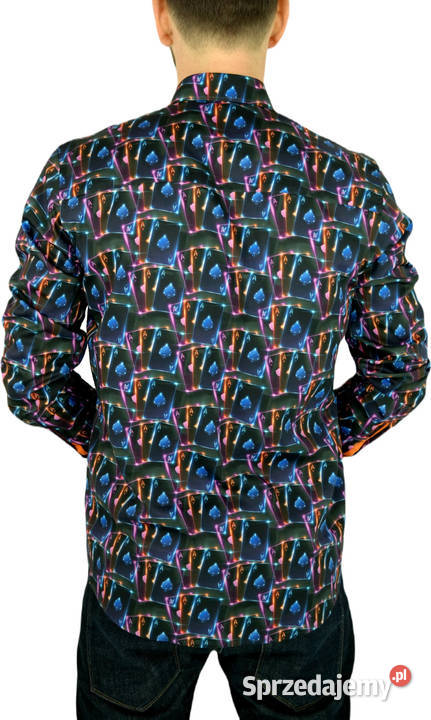 DANIEL BESSI Koszula Męska Fb057 Czarna KARTY Ostrów Wielkopolski sprzedam