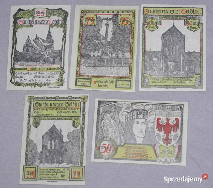 Notgeldy Myślibórz 1921r Płock