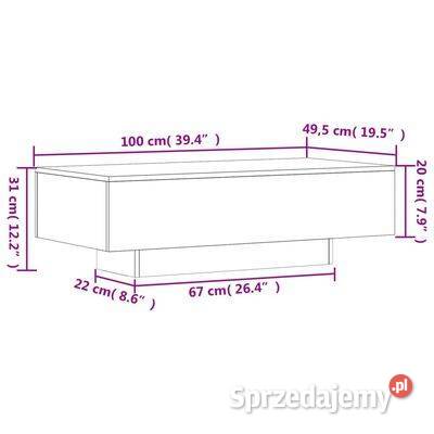 vidaXL Stolik kawowy biały 100x495x31 materiał Warszawa
