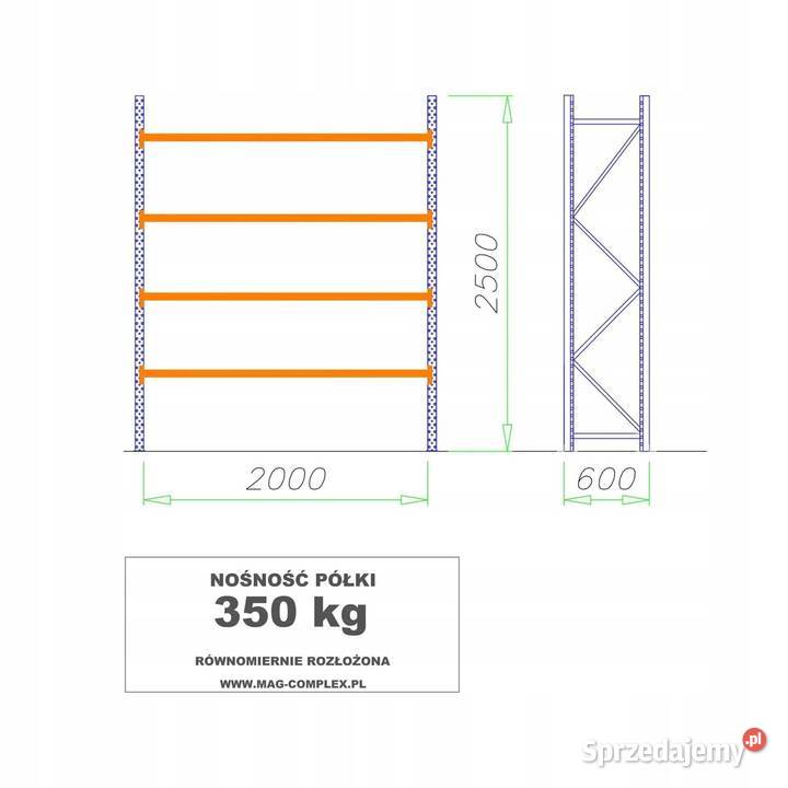 REGAŁ METALOWY MAGAZYNOWY WYTRZYMAŁY MOCNY MRC10 Gdańsk