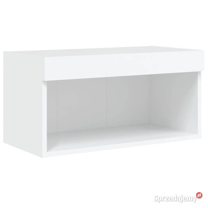Szafka pod TV z oświetleniem LED biała 60x30x30 Szafki