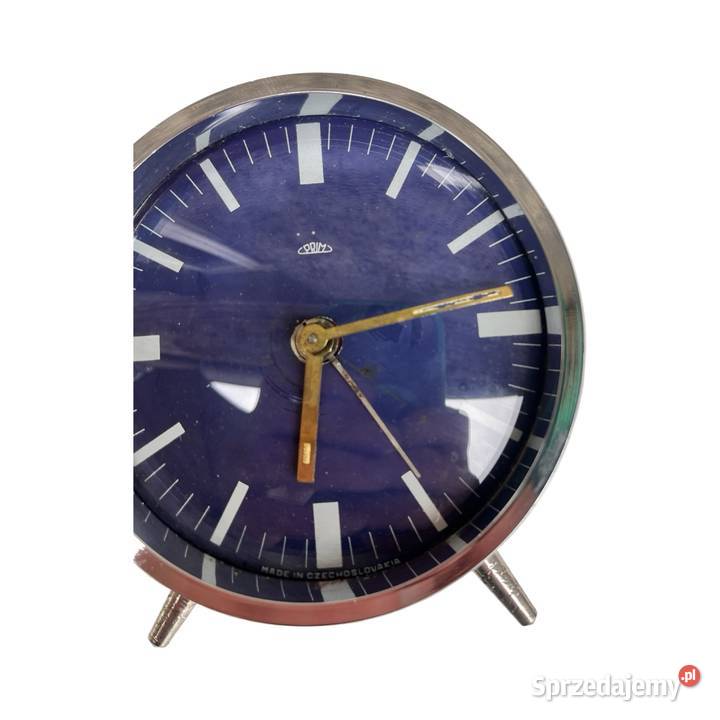 Chromowany budzik PRIM mechaniczny zegar vintage Antyki Warszawa