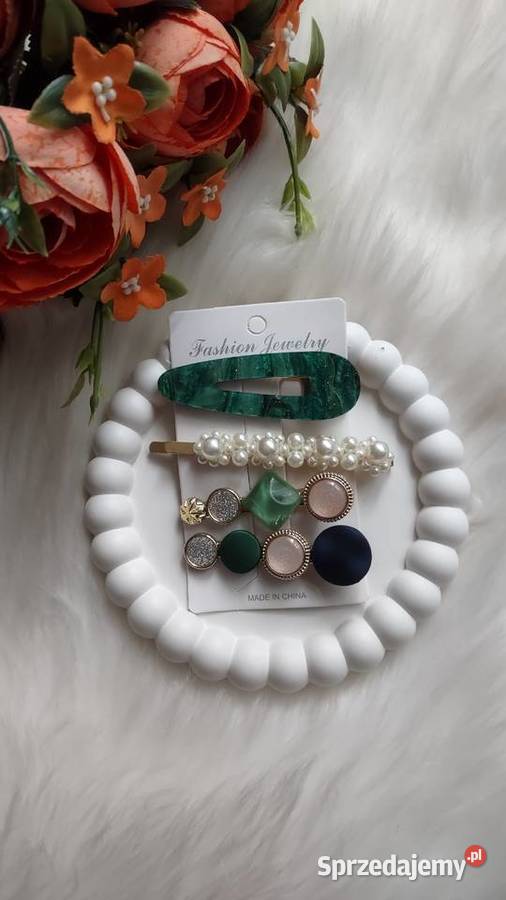 Zestaw pięknych spinek do włosów 4 sztuki Klamry i Spinki Olkusz