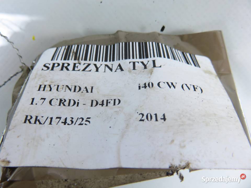 SPRĘŻYNY TYŁ HYUNDAI i40 KOMBI 17 CRDi osobowe