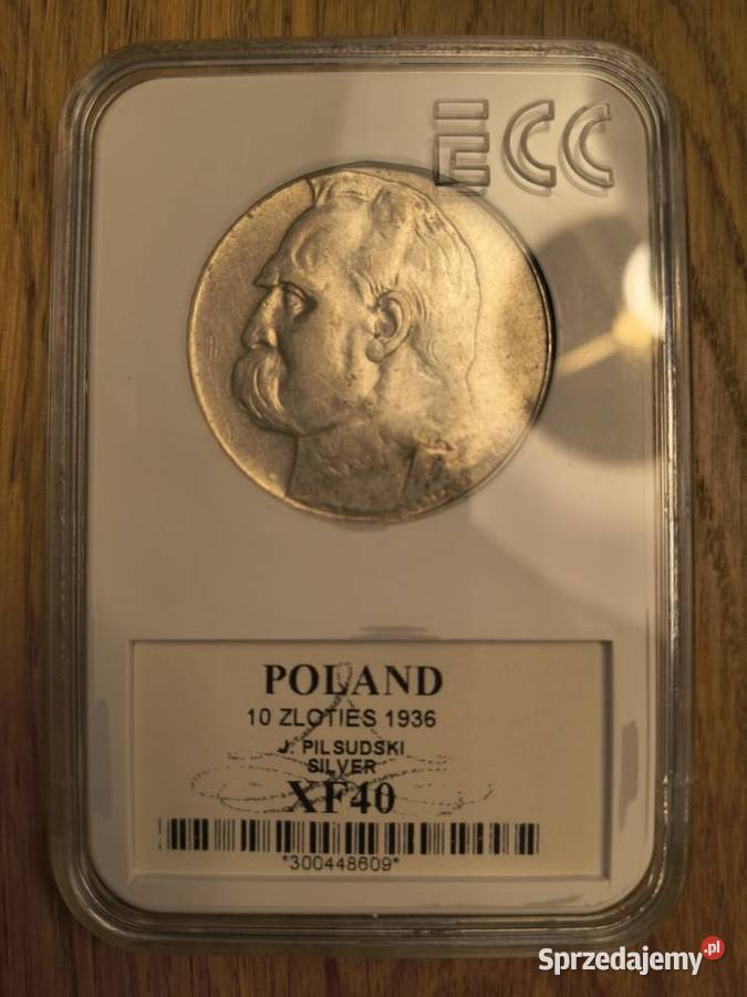 10 1936 Józef Piłsudski grading GNC XF40 Szczecin
