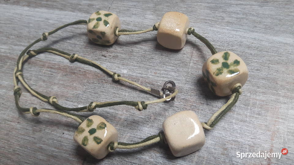 Naszyjnik ceramiczny ręcznie wykonany sprzedam