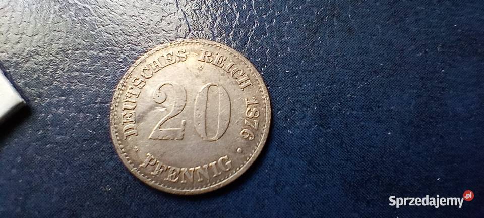 Stare monety 20 fenig 1876 E Niemcy srebro Lesko