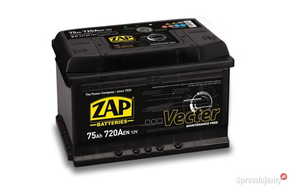 Akumulator ZAP Vecter 75Ah 720A niska PRAWY PLUS Pozostałe