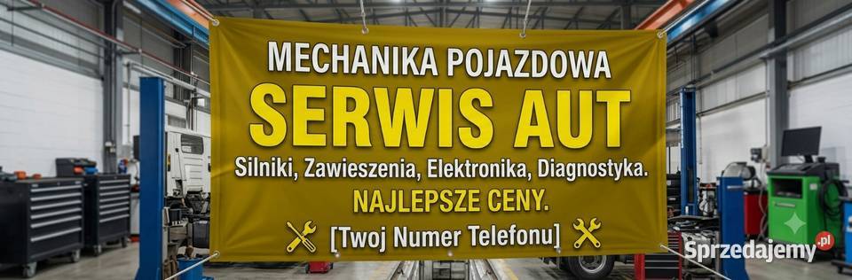 Baner reklamowy BUDOWLANKI i MECHANIKI Gotowy w reklama