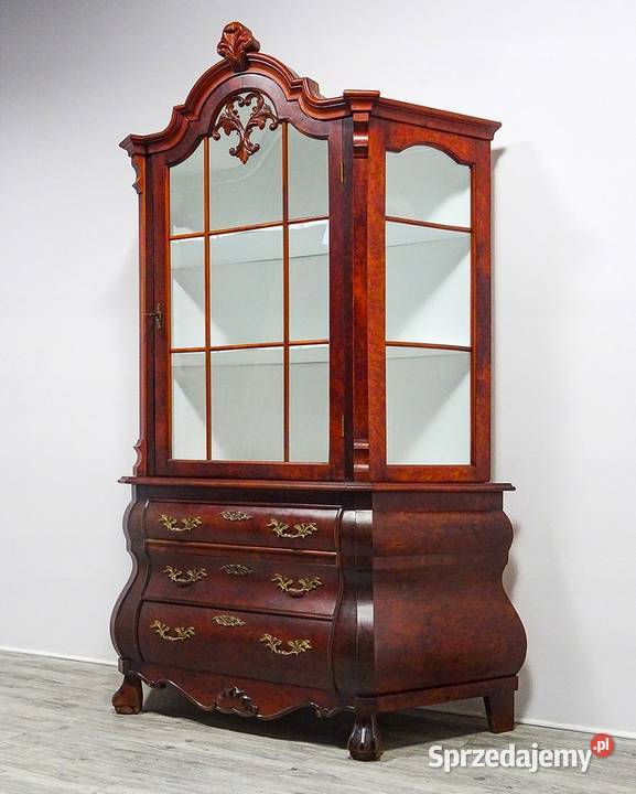 DREWNIANA WITRYNA 202 mahoń BIBLIOTEKA białe Kalisz