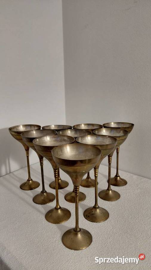 Kielichy z Mosiądzu 10 vintage Antyki, Sztuka, Kolekcje Krzykawa sprzedam