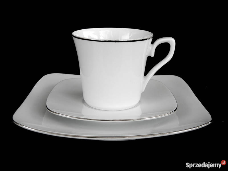 Serwis kawowy Auris Aurora porcelana ecru Polska Wałbrzych