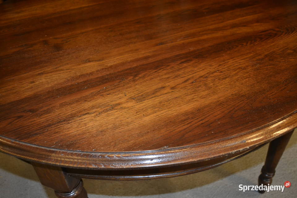 stół okrągły francuski lity dąb Będzin