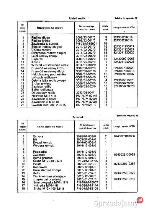 Siewnik zbożowy konny Kaszub instrukcja obsługi Stalowa Wola