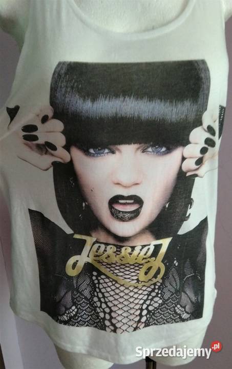 Biała bluzka bokserka Jessie J 2012 Look 36 S Krosno