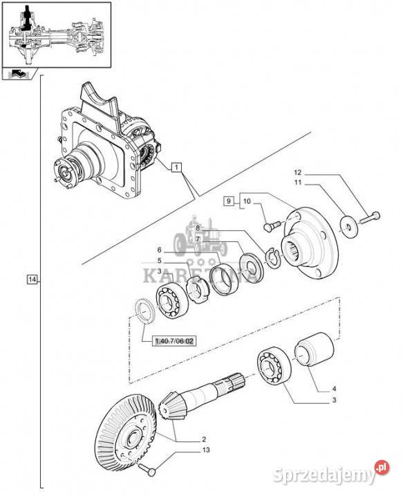 Holland T6010 Koło zębate stoźkowe 87337411 Pozostałe Jastrzębniki