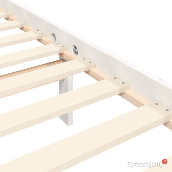 Rama łóżka bez materaca biała lite drewno 80cm