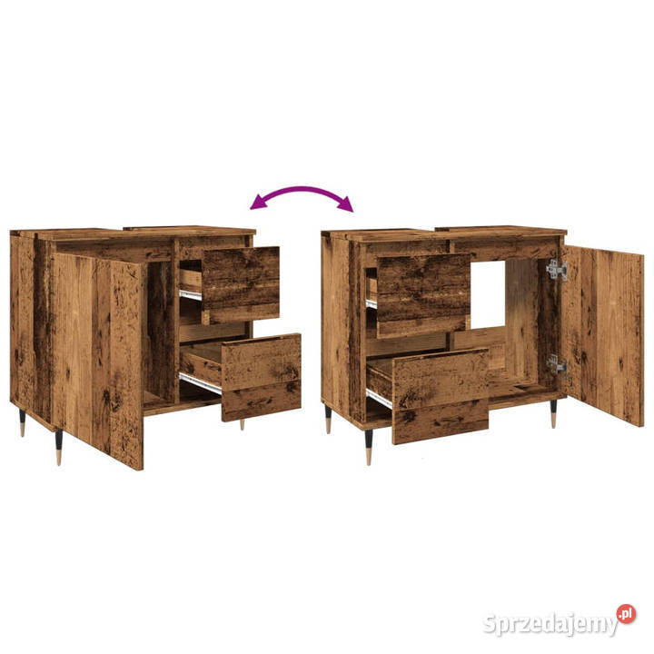 Szafka łazienkowa stare drewno 65x33x60 WM857223 Warszawa