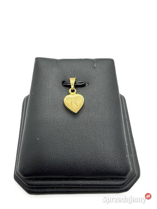 Złota zawieszka pr 585 063g Serce z literką R Elbląg