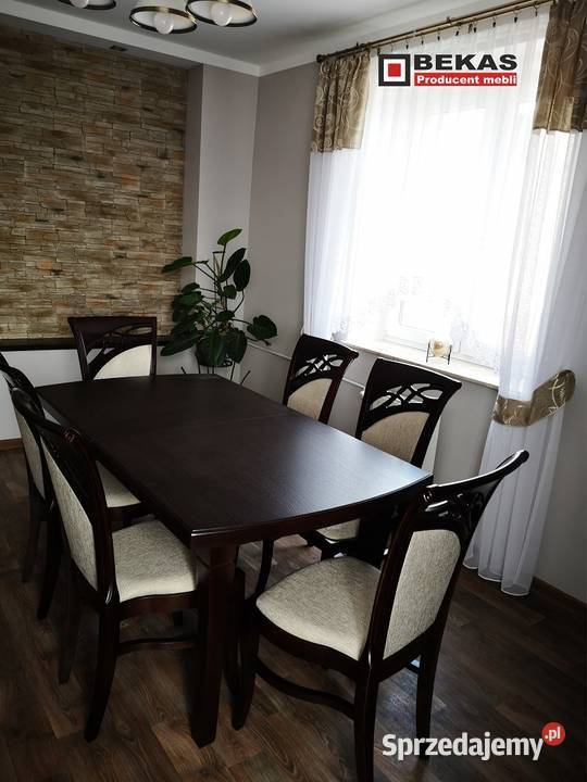 Stylowy Komplet Mebli Stół Krzesła Bekas Orzech