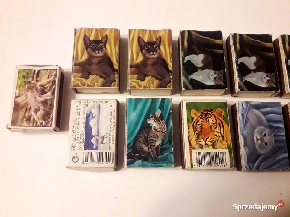 Zapałki pudełka koty i dziewczyny dwustronne PRL Piotrków Trybunalski