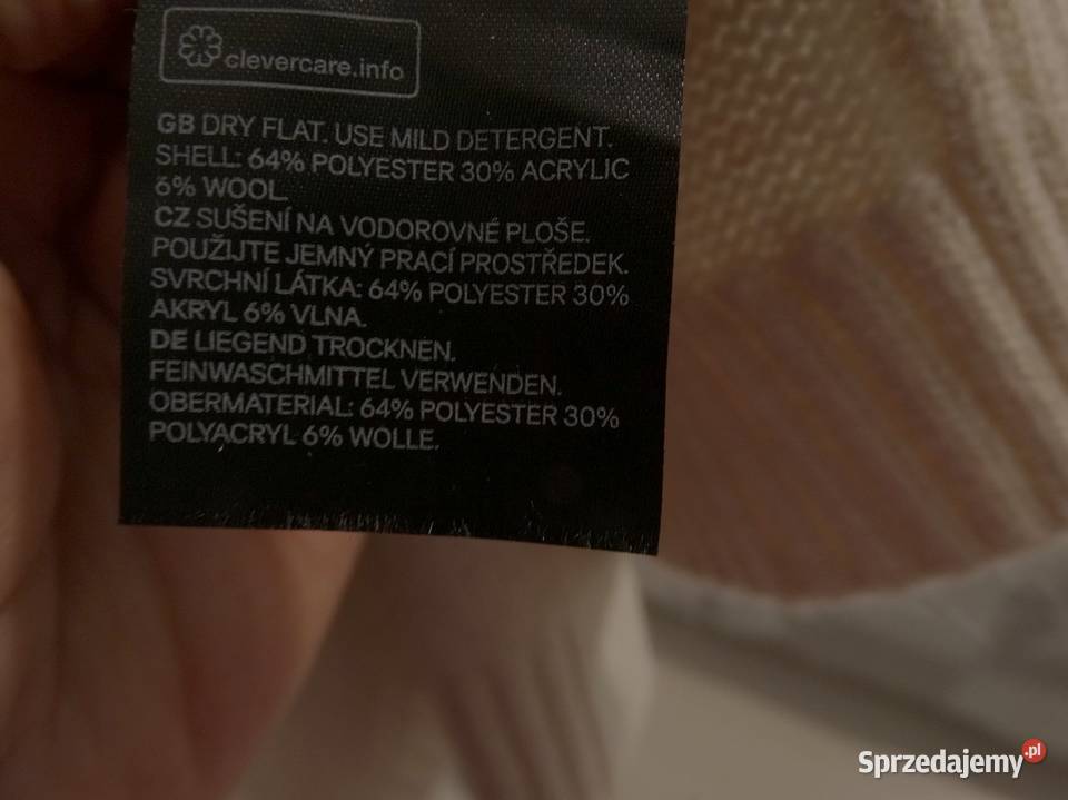 Golf Ponczo Kremowy Sweter bez Rękawów i Boków Wkładane przez głowę  Łomża