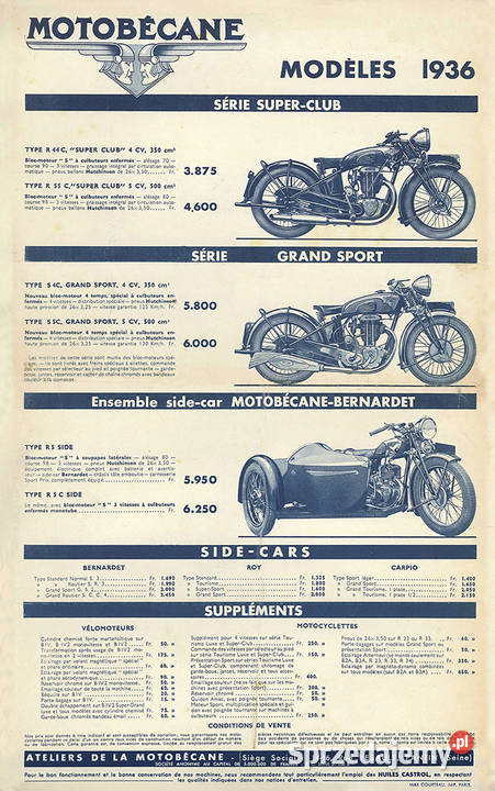 Motobecane R 44C R44C R44 Super Club 1936 pomorskie Gdynia