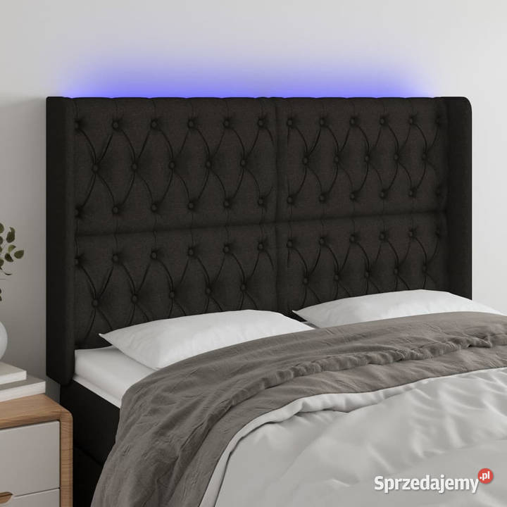 Zagłówek do łóżka z LED czarny 147x16x118128 mazowieckie