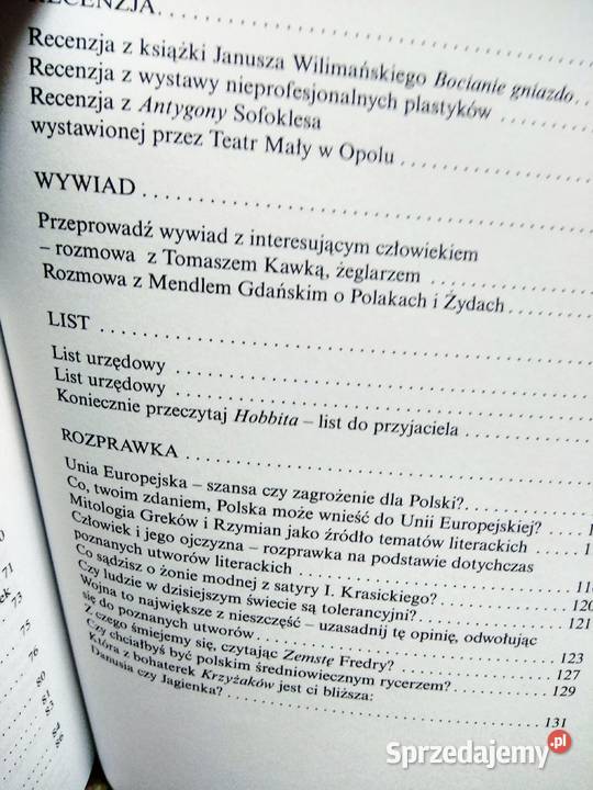 Wzory wypracowań polski antykwariat szkolny Warszawa sprzedam