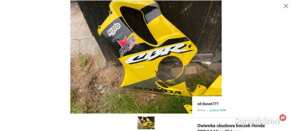 Owiewka obudowa boczek Honda CBR F4 f4i pc35 Elementy nadwozia Jelcz-Laskowice