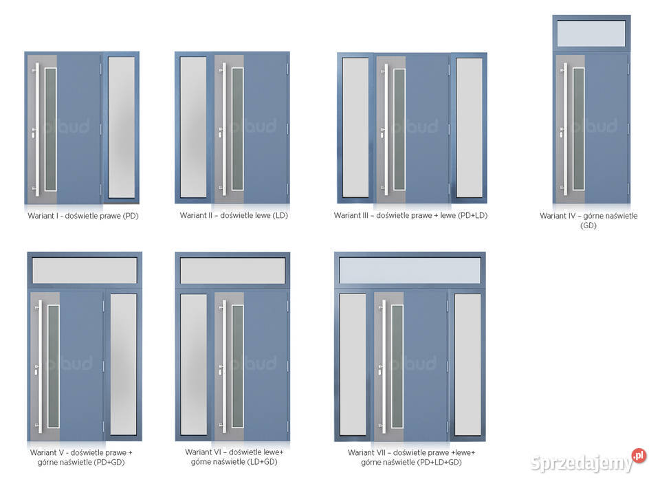 Drzwi Wiśniowski NOVA NIEBIESKIE Z PRZESZKLENIEM Straszyn