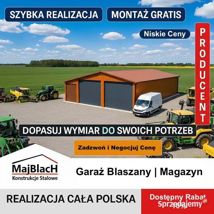 A145Drewnopodobny Garaż Blaszany Brama Hala Świdnica