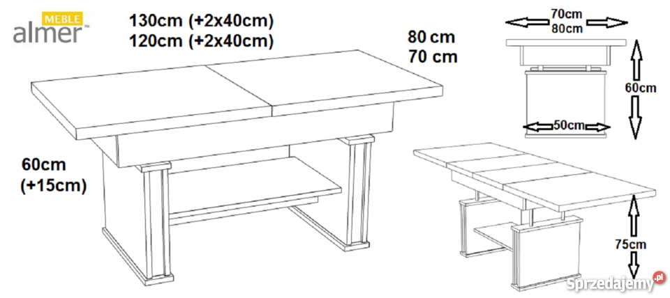 Ławostół L28 podnoszony rozkładany do 210 łódzkie Radomsko