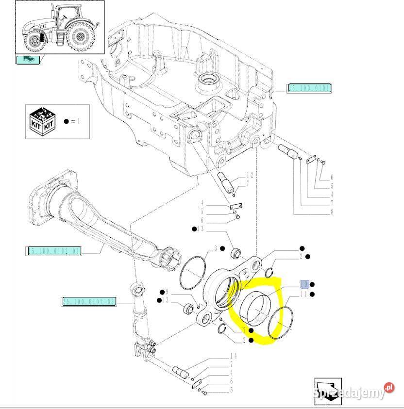 Tuleja zawieszenia osi 82020450 Holland Case Białystok