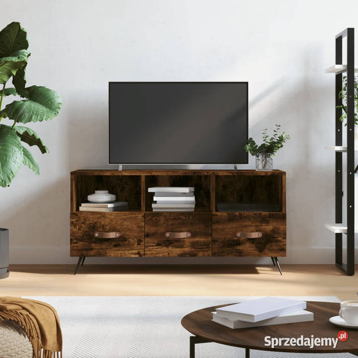 Szafka pod TV przydymiony dąb 102x36x50 WM829009 RTV Warszawa
