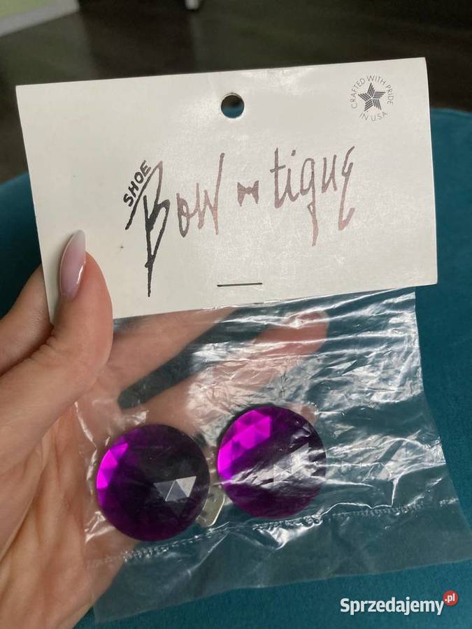 Nowe fioletowe plastik klipsy do butów Shoe Bow Nisko