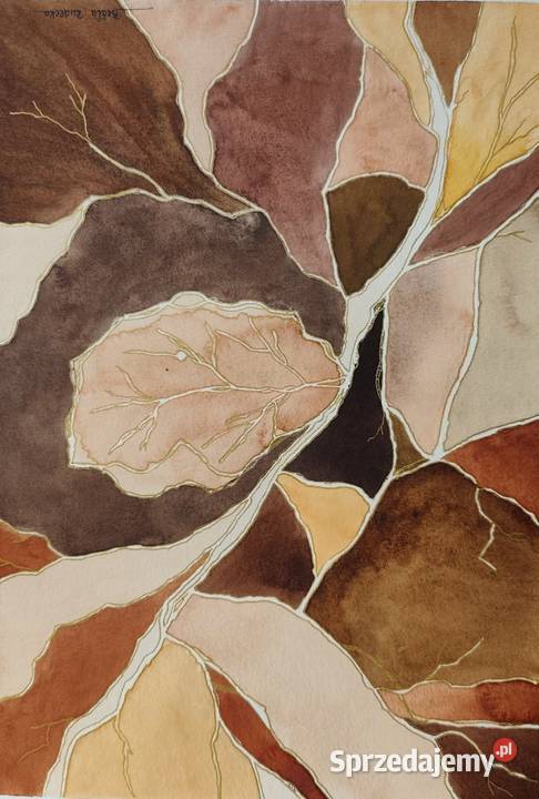 Akwarela Akwarelka Obraz pt Ostatni Taniec Liści Katowice sprzedam