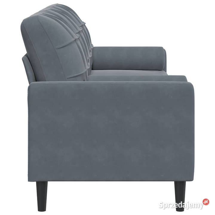 3osobowa sofa z poduszkami ciemnoszara 210