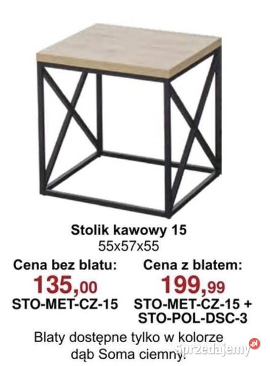 Stolik kawowy kwadratowy wys 57 Małkinia Górna