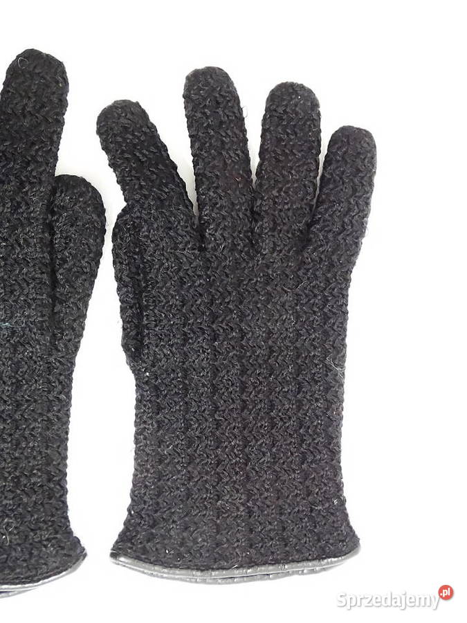 Rękawiczki zimowe damskie materiałowe czarne SM Pozostałe Biłgoraj