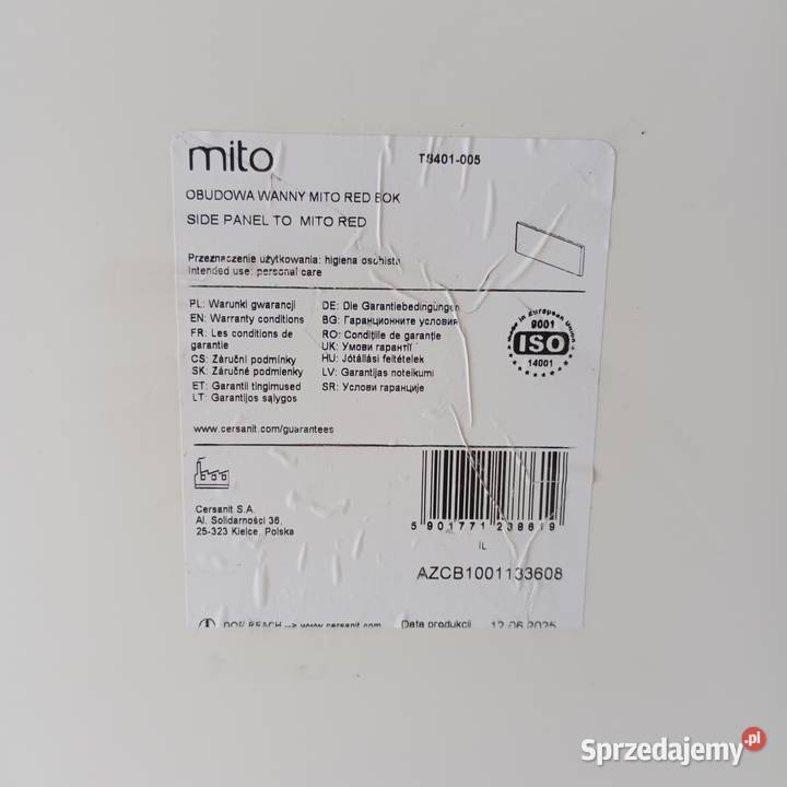 Nowa obudowa wanny MiTo Red bok 5469 Wanny dolnośląskie Złotoryja