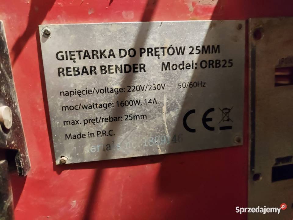 Giętarka do prętów Częstochowa sprzedam