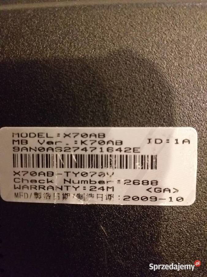 Laptop Asus X70AB USB 3.0 Kórnik